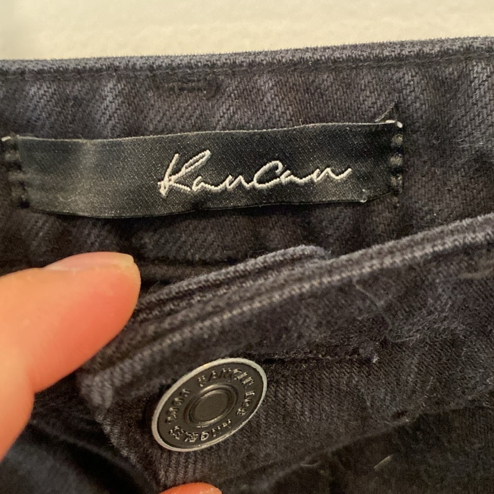 KANCAN black denim frayed shorts - Picture 5 of 9